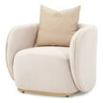 thumbnail image 3 of Michael Amini Ariana Velvet Accent Chair - Beige/Gold, 3 of 15
