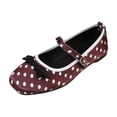 thumbnail image 2 of Miqool Womens Dot Print Loafers Flat Shoes Round Toe Bowknot Shallow Mouth Slip On Indoor Outdoor Comfortable Shoes, 2 of 9