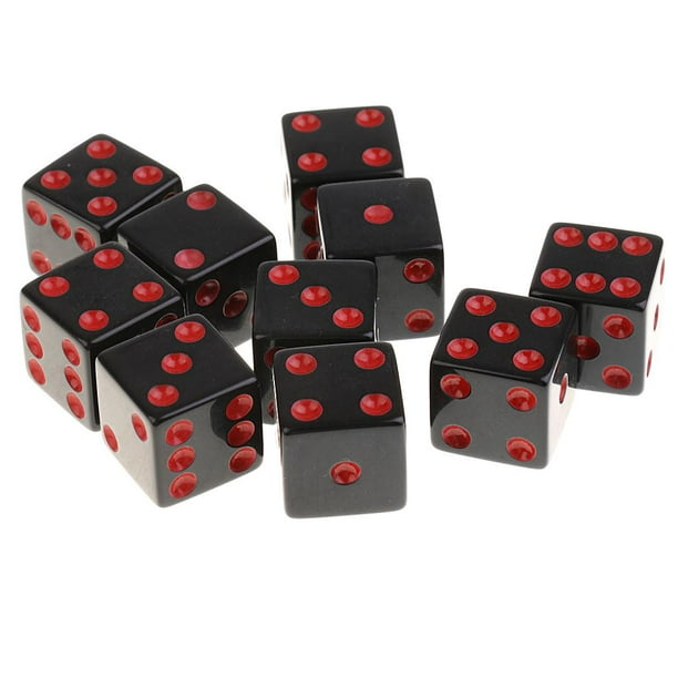 10 Unids/set Dados De Plástico D6 Dados Punteados De 6 Lados Para D & D RPG Toy Red Pips Sunnimix Juego de dados de juego de mesa