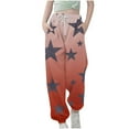 thumbnail image 2 of HOMADLES Teen Girls Jogger Pants Elastic Waist Gradient Star Printing Loose Drawstring Cargo Pants Sky Blue 7-8T, 2 of 5