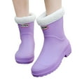 thumbnail image 6 of Women's Rain Shoes Winter Lined Rain Boots With Reinforced Edging And Soles Mid Calf Rubber Boots For Daily Use, 6 of 9