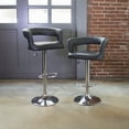 Black Adjustable Height Vinyl Padded Bar Stool