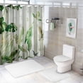 thumbnail image 7 of Orinice Tropical Greenery Shower Curtain Hummingbird Fresh Plant Banana Turtle Back Bamboo Leaf Palm Tree Watercolor Bird Nature Scenery Bathroom decoration with hooks, 7 of 7