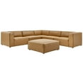 thumbnail image 2 of Modway Mingle Modern Faux Leather Sectional Sofa Set Set in Tan, 2 of 10