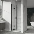thumbnail image 6 of Pivot Shower Doors, 32" W x 72" H Frameless Bi-fold Swing Shower Door,1/4" (6mm) Clear Tempered Glass, Matte Black, Reversible Installation, 6 of 8