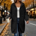thumbnail image 2 of Fewfanhot Womens Fall Tops Zip Up Oversized Fleece Long Tunic Casual Long Sleeve Jacket, 2 of 7