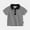 Black, variant on KONDYS Toddler Shirts for Boys Girls Stripe Letter Printed Short Sleeve Button Down Collar Summer Vacation Shirt for 18-24M