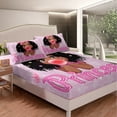 thumbnail image 3 of American African Black Fitted Sheet Deep Pocket Twin Hot Pink Princess Bedding Sheets Cute Glitter Bed Sheets,Soft Breathable Sheets 1 Pillow Case, 3 of 5
