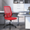 thumbnail image 5 of Magshion Set of 2 Office Task Chair, Ergonomic Adjustable Reception Seat with Backrest Flip-Up Arms Lumbar Support, Red, 5 of 11