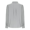 thumbnail image 7 of Heisall Womens Blouses Solid Color Lapel Collar Long Sleeve Button Front Puff Sleeve Shirts, 7 of 7