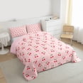 thumbnail image 3 of Homewish Red Cherry Girl 3 Pieces Queen Comforter Set,Dreamy Princess Ultra Soft Bedding Sets,Kawaii Polka Dots Bedding Comforter Set,Ultra Soft Home Decor,Reversible, 3 of 8