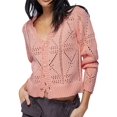 thumbnail image 3 of Women'S 2025 Spring Autumn Winter Short Cardigan Sweater Top Long Sleeve V-Neck Cardigan Jacket Casual Knitwear Pink L, 3 of 9