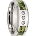 thumbnail image 5 of Stainless Steel Polished Camouflage 1/10Ct Diamond 8mm Band (Size 11) Made In China sr412a-11, 5 of 5