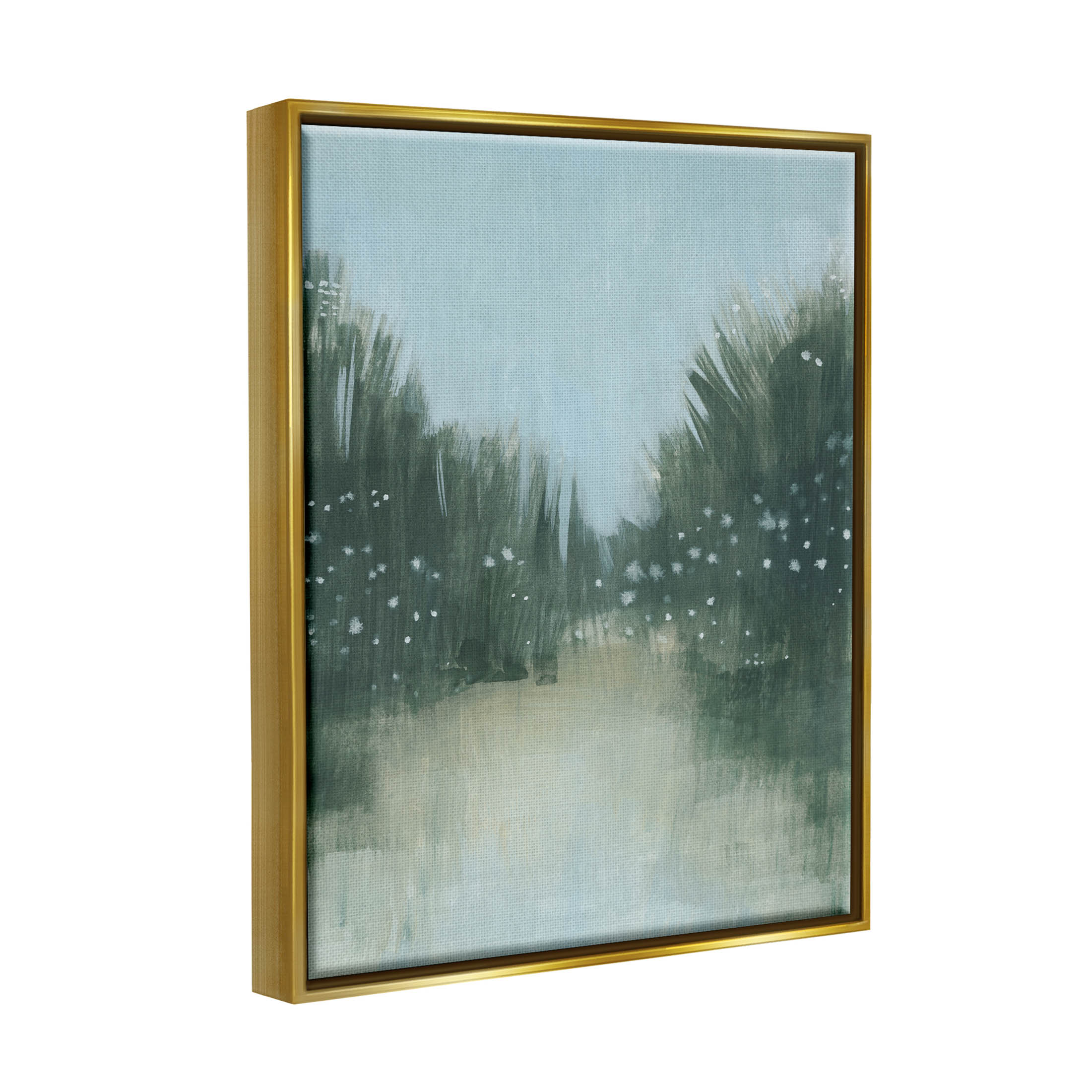 Stupell Industries Brushed Nature Grasses Scene Painting Metallic Gold Floating Framed Canvas Print Wall Art, Design by Grace Popp