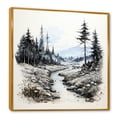thumbnail image 2 of Designart "Winter Blossoms In Wildlife Haven I" Landscape Mountains Winter Floater Framed Wall Art Living Room, 2 of 5