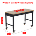 thumbnail image 5 of 72 x 25" Adjustable Work Bench, 2000 Lbs Capacity Rubber Wood Table Rolling Workbench Heavy Duty Workstation with Power Outlets and Swivel Casters, 5 of 8