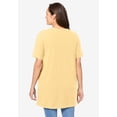 thumbnail image 2 of Woman Within Plus Size Perfect Short-Sleeve Shirred V-Neck Tunic, 2 of 6