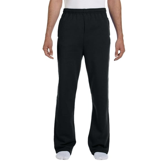 Jerzees Nublend Adult Pocketed Open Bottom Sweatpants , 974MP , Black , XX-Large
