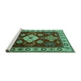thumbnail image 2 of Ahgly Company Machine Washable Indoor Rectangle Geometric Turquoise Blue Traditional Area Rugs, 4' x 6', 2 of 4