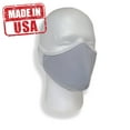 thumbnail image 1 of 3x Face Masks Washable Reusable Soft Double Layer Fabric Professional High Quality MADE IN USA Light Grey with White Trim, 1 of 4