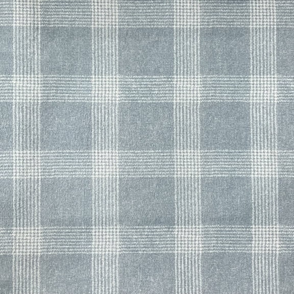 Decora Furnishings Tartan Design Velvet Fabric, 54-Inch, Blue