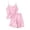 Pink, variant on Girls Clothes Summer 2 Piece Outfit Set Pink Sleeveless Camisole Top and Shorts Kids Fashion Clothing Sets 13-14 Years