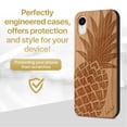 thumbnail image 2 of Case Yard Wooden Case Outside Soft TPU Silicone, Slim Fit Shockproof Wood Protective Phone Cover for Girls Boys Men and Women, Supports Wireless Charging Pineapple Design case for iPhone-XR, 2 of 7
