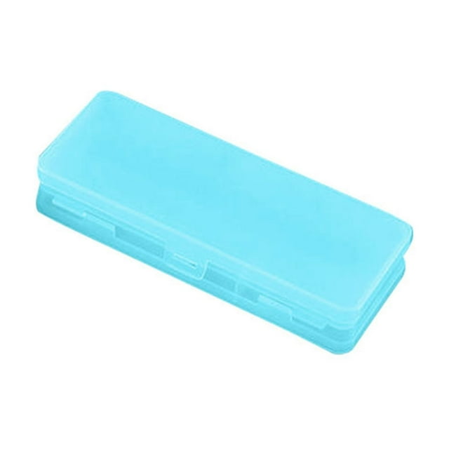 Pencil Case Cute Translucent Double-Sided Macaron Pencil Case, Multifunctional Student Storage Box for Pens Erasers, Plastic Pencil Case