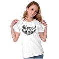 thumbnail image 3 of Hashtag Blessed Bless Religious Jesus Womens Slim Fit Graphic Tee Brisco Brands S, 3 of 5
