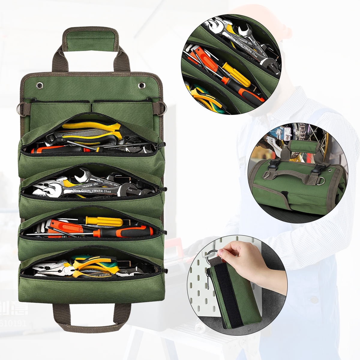 Tool Bag Heavy Duty Tool Roll up Bag Tool Organizer Portable Tool