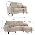 thumbnail image 7 of Pingliang Home Convertible L Shaped Sectional Sofa Couch with Reversible Chaise and Loveseat,3 Seater Modern Sofa with Storage Ottoman for Living Room Home Apartment Studio Office,Beige, 7 of 7
