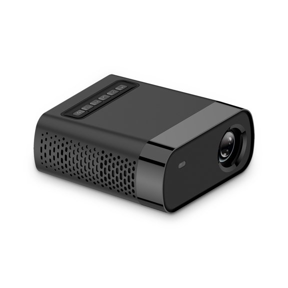 Seitruly Proyector Foqucy GX100 compatible con USB TF tarjeta reproductor multimedia hogar 16:9 Control remoto proyección Oficina Video película Electrónica Negro Enchufe de EE. UU.