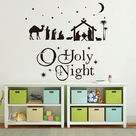 Nativity Scene Christmas Vinyl Wall Sticker Christmas Vinyl Decal Nativity 56cmx52cm