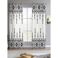 thumbnail image 2 of Black White Boho Sheer Curtains 63 Inch Length 2 Panels Set for Living Room/Bedroom, Vintage Ethnic Tribe Abstract Art Retro Kitchen Curtains Grommet Semi-Sheer Curtains Window Treatments 42"x63"x2, 2 of 7