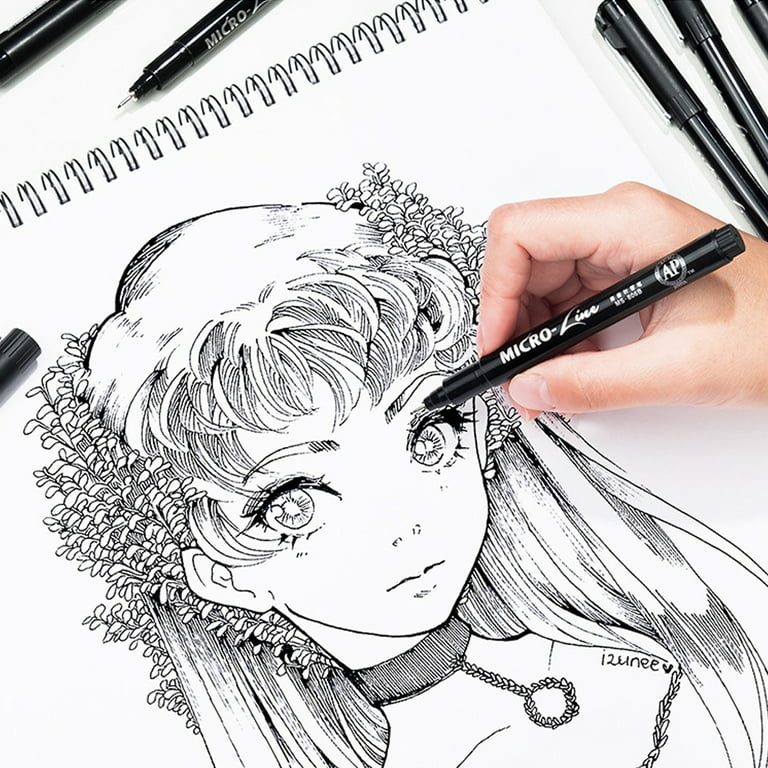 Alycoco Fine Point Micro-Line Inking Pens Multiliner Fineliner Drawing Sketching Pen Set Ultra Fine Tip Pens for Artist Illustration Comic Manga Calli