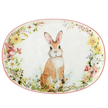 Certified International  Easter Garden Oval Platter, 17" X 12.5" - 17" x 12.5" x 1.25"