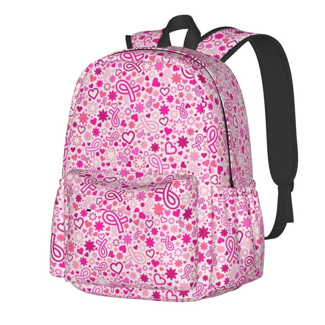 Easygdp Breast Cancer Awareness2 for Large Capacity Backpack for Teen,Durable Backpack for Teens Spacious with Multiple Compartments for School and Travel