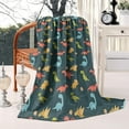 thumbnail image 2 of DarkGreen Cartoon Dinosaurs Pattern Blanket,Comfortable Soft Flannel Throw Blanket,All Season,Warm Lightweight Blankets for Sofa Bed Couch Living Room Chair,50"x60", 2 of 4