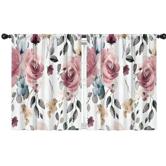 Blackout Kids Curtains,Pioneer Flower Floral Print Pattern Childrens Insulated Curtains Set Of 2,Bedroom Essentials,Toddler Room Decor 42"x54"