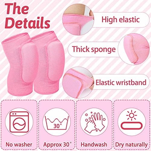 RibRave 3 Pairs Volleyball Knee Pads for Kids Soft Breathable Brace Non Slip Padded Sponge Knee Support for Girls Boys Dance, Football, Skating, Running, Youth Sports
