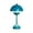 Blue, variant on Modern Flower Bud Touch Lamp – Dimmable 1800mAh Rechargeable Desk Lamp – Minimalist Mushroom Shape Retro Nightstand Lamp