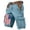 Sky Blue, variant on Distressed Ripped American Flag Print Cargo Shorts with Multiple Pockets and Brown Woven Belt, Durable Cotton Blend for Outdoor Work or Casual Wear Army Green L