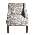 thumbnail image 2 of HomePop Velvet Swoop Arm Living-Room-Chairs, Grey Floral Tree Pattern, 2 of 2