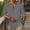 Gray, variant on kosheko Deep V-Neck Henley Top with Dual-Button Placket, Roll-Up Three-Quarter Sleeve Crinkle Fabric Shirt for Coastal Weekend Trips White S