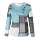 thumbnail image 5 of Pntutb Mujeres Casual Cross Skew Collar Botones Geometría Impreso Blusa de manga larga Camiseta tops Pntutb Pntutb-7278, 5 of 8