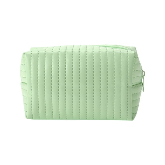 Unique Bargains 1 Pc Simple Square Makeup Bag Light Green PU Leather