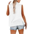 thumbnail image 6 of Ayolanni Cute Tops for Women Cotton Linen White Solid Button-up Shirts Shirts for Girls XL, 6 of 6