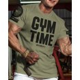 thumbnail image 2 of Gymish Gym Time Motivational Gym Shirt for Men – Funny Workout T-Shirt, Lifting Fitness Tee, Military Green with Sleeve Logo, Small, 2 of 6