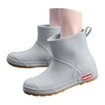 thumbnail image 2 of Ladies' Thick Soled Fashionable Rain Boots Anti Rain Boots Outdoor Couple Style Fishing Car Washing Waterproof Short Tube Rain Rubber Shoes Gray 40, 2 of 6