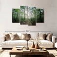 thumbnail image 2 of Elephant Stock Lighting Forest Ii Wall Art - Horizontal Multi Panel Canvas - Living Room Wall Decor - Nature Multi Panel - Green And Beige Decor By Philippe Manguin - 75" x 48", 2 of 8
